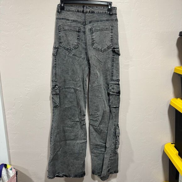 Daisy Mineral Wash Multi Pocket Cargo Jeans - Charcoal - Picture 6 of 7